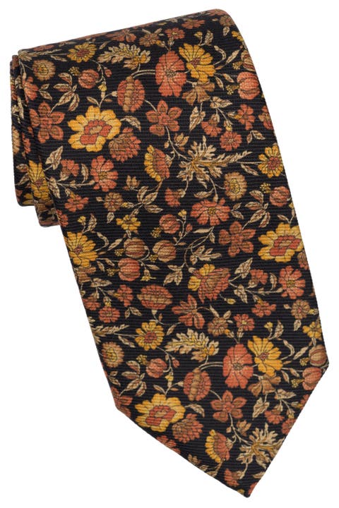 Conte - Extra Long Printed Madder Silk Tie For Men