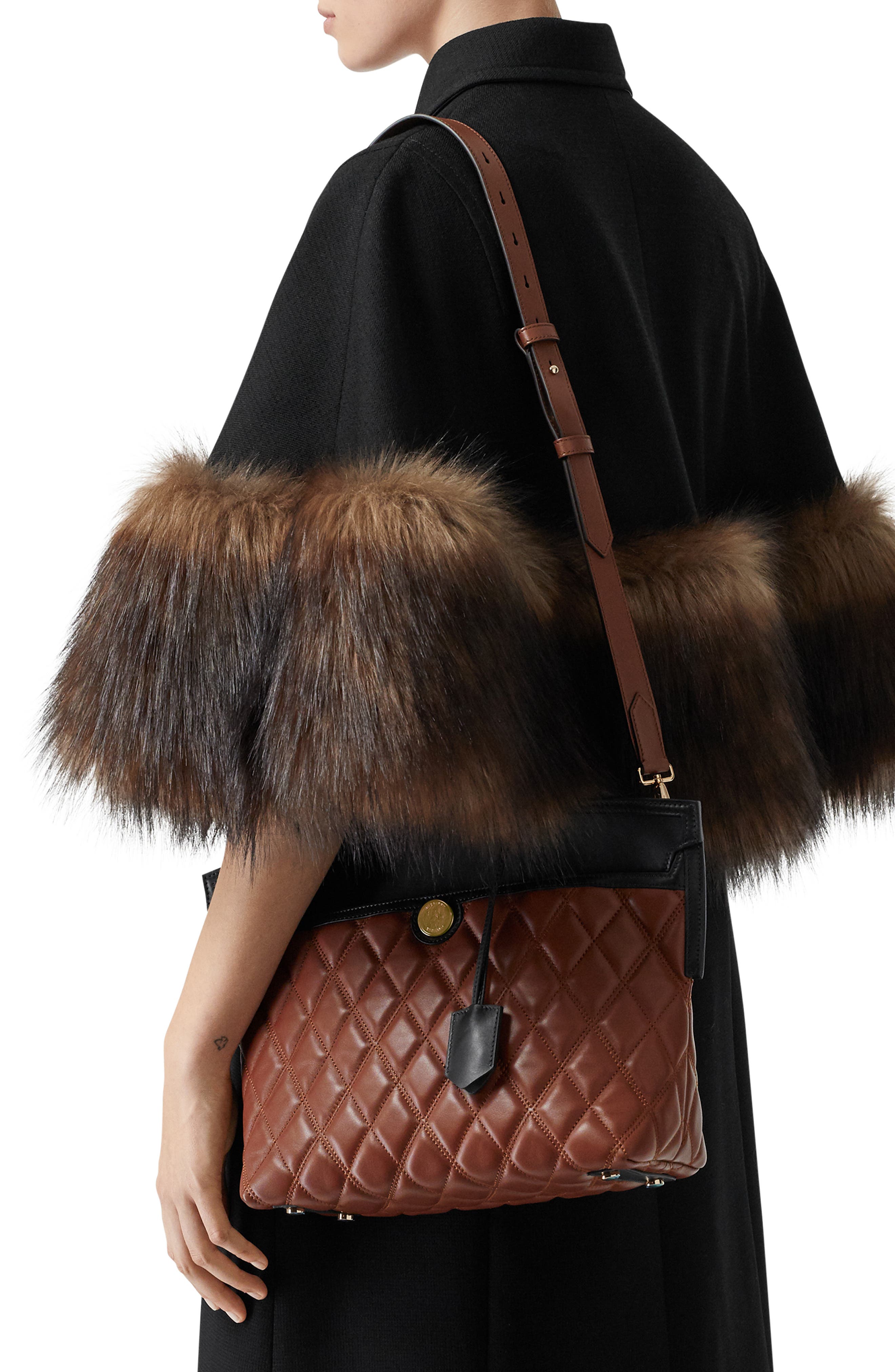 Burberry Small Society Quilted Leather Top Handle Tote, Alternate, color, 