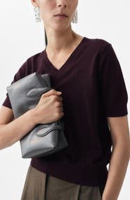 MANGO Selection V-Neck Short Sleeve Wool Sweater