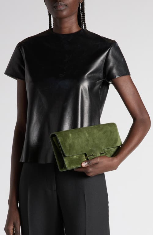 Tom Ford Suede East/west Shoulder Bag In Green