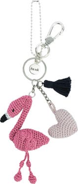 The Sak Yarnicharmz Hand Crochet Dangle - Flamingo