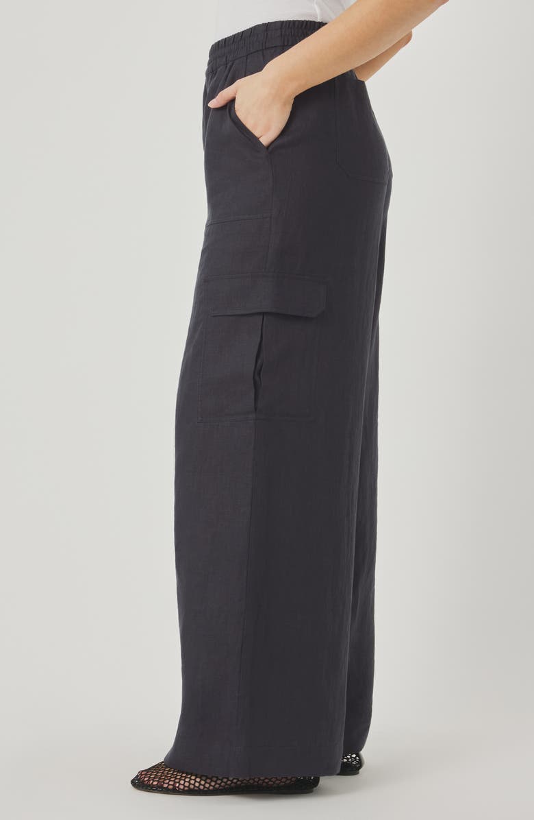 Splendid Stella Linen Cargo Pull-On Pants, Alternate, color, Lead Grey