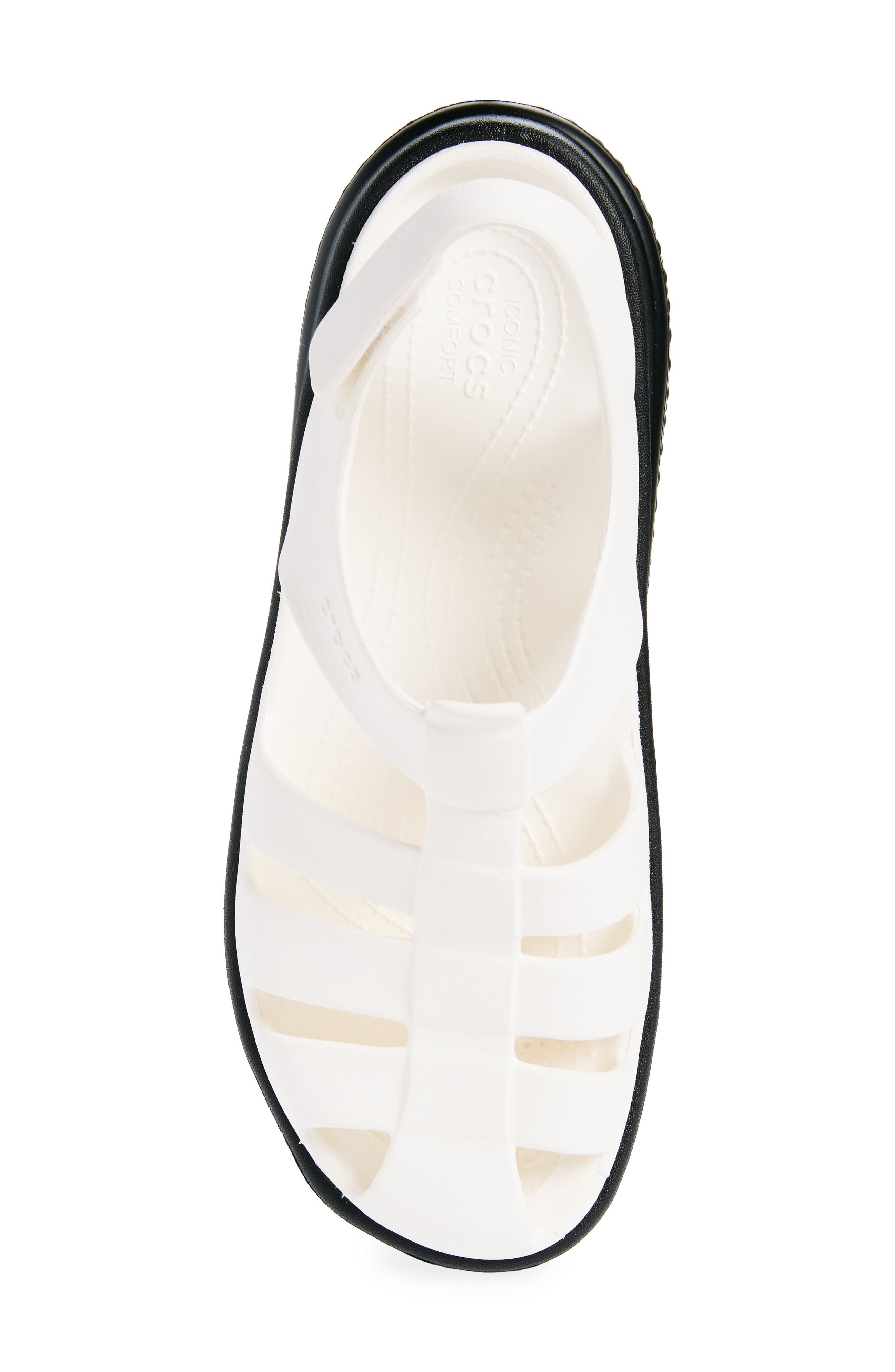 CROCS Stomp Platform Fisherman Sandal, Alternate, color, Chalk