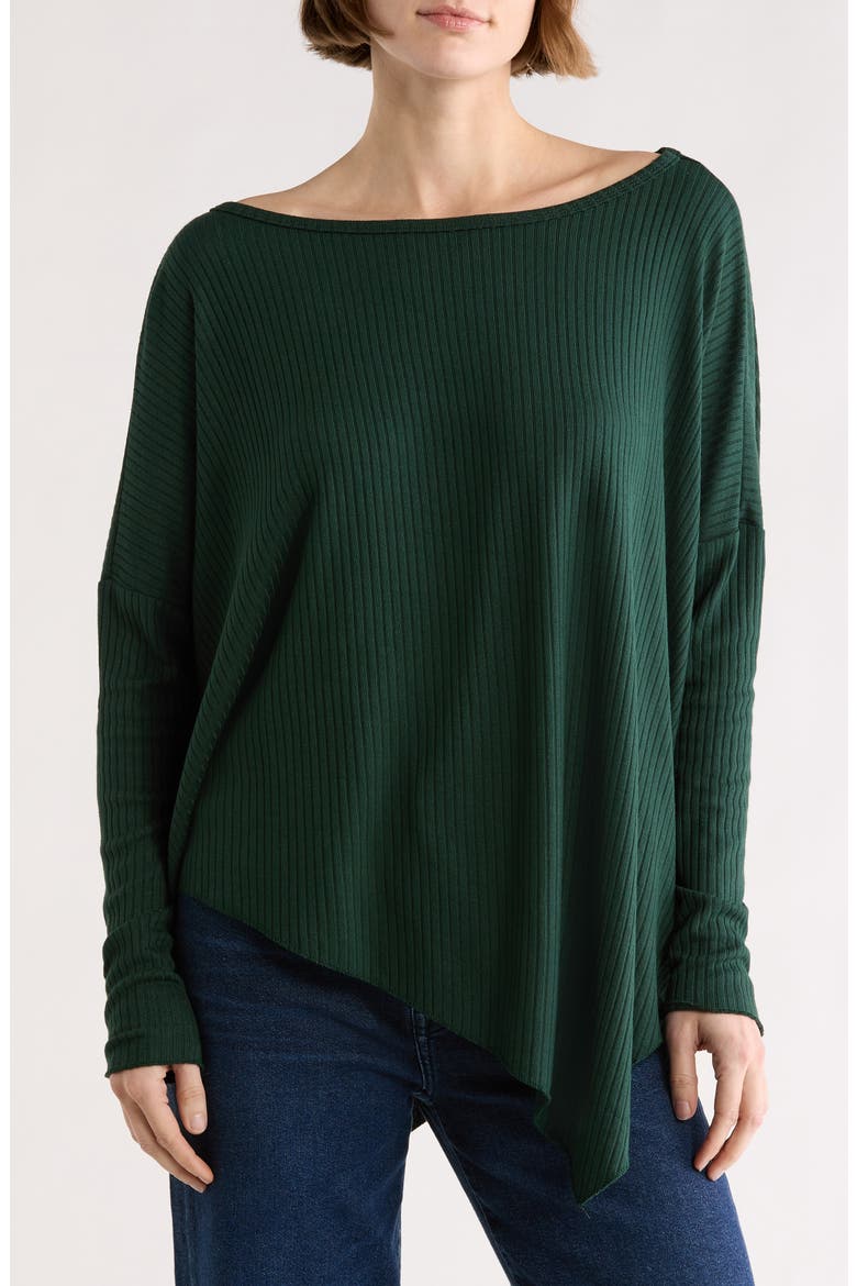 Ribbed Asymmetric Hem Sweater, Main, color, AVENTURINE