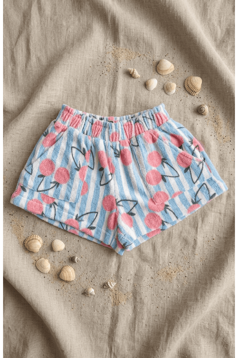 Ava Terry Shorts, Alternate, color, Blue Stripe