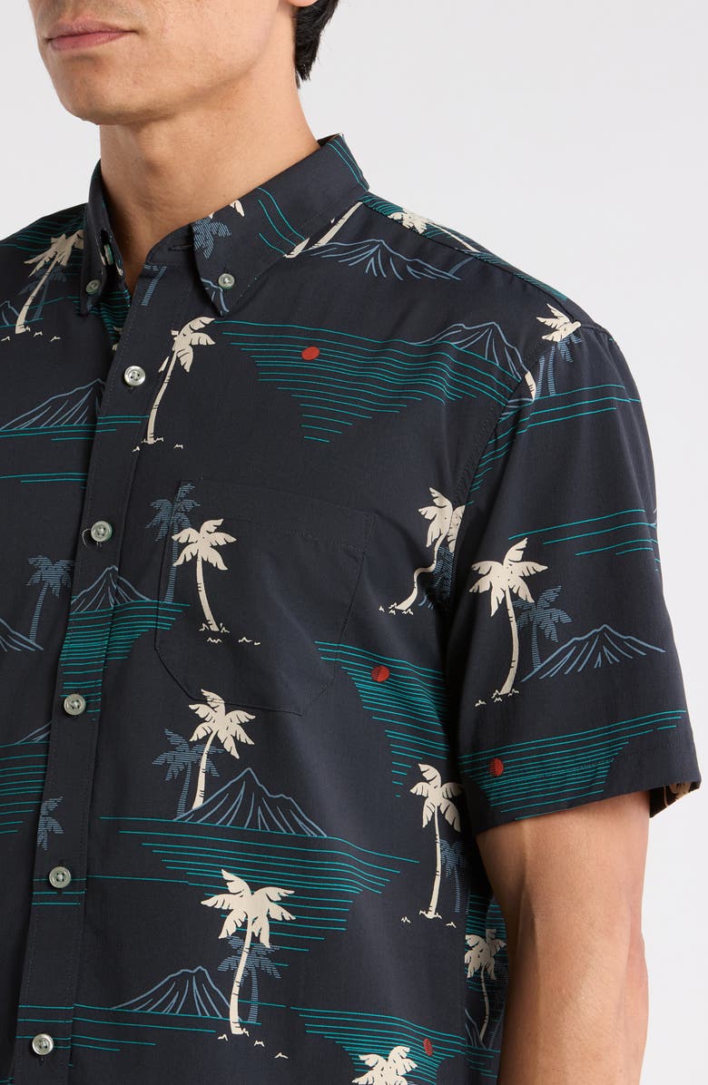 Tori Richard Oasis Short Sleeve Button-Down Shirt, Alternate, color, Black