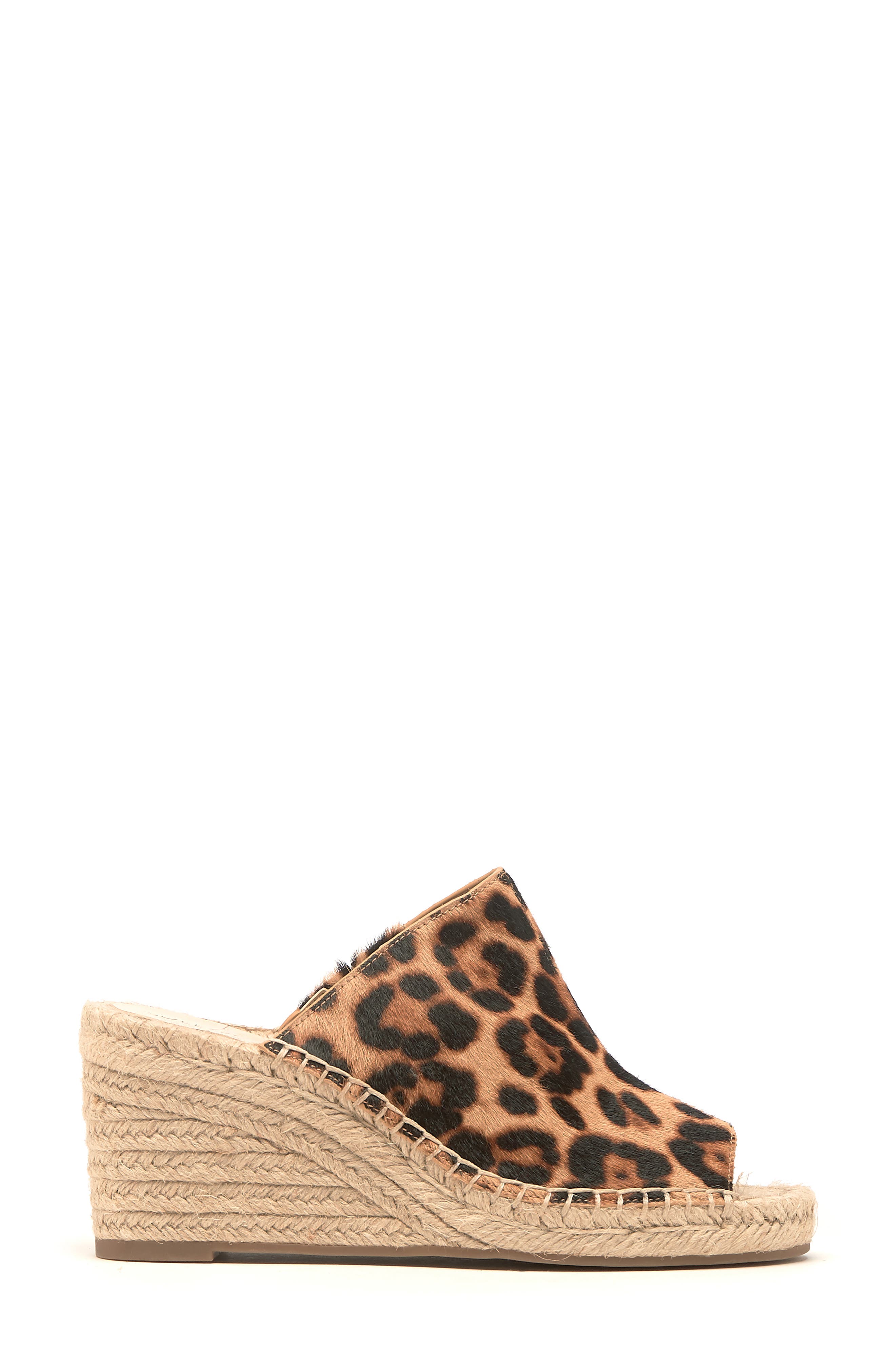 Caleena Genuine Calf Hair Wedge Slide Sandal, Alternate, color, NATURAL MULTI CALF HAIR