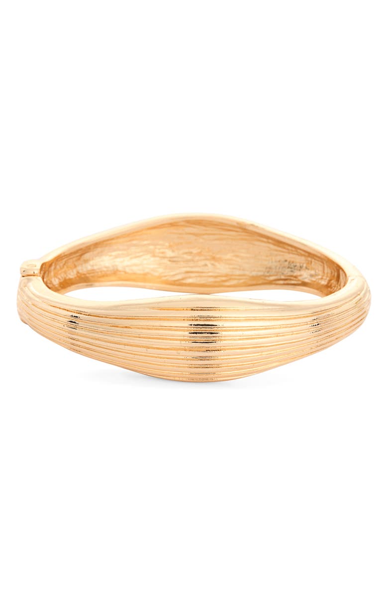 NORDSTROM RACK Textured Hinge Bangle Bracelet, Main, color, Gold