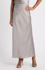 Open Edit Satin Maxi Skirt