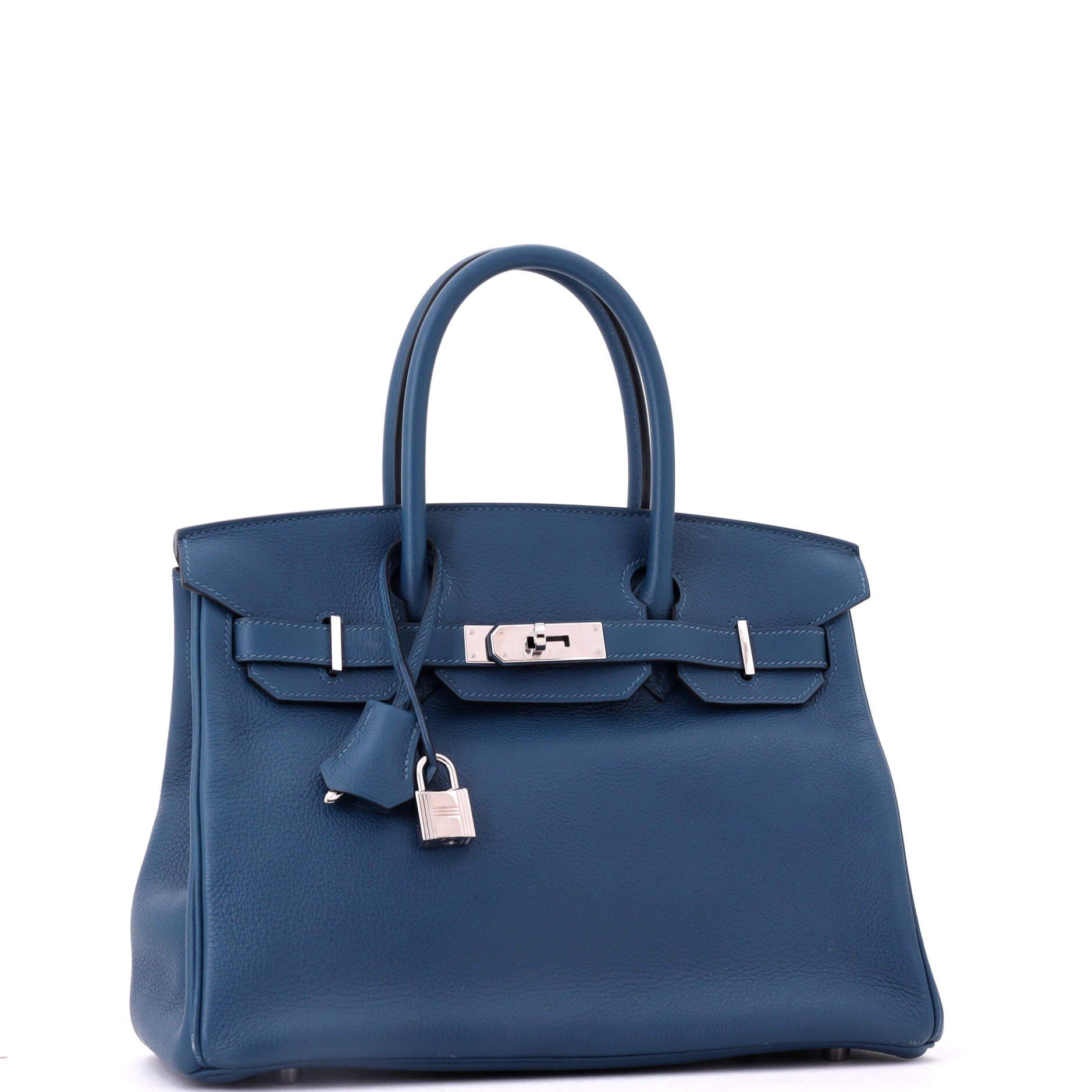 Birkin Handbag Blue Novillo with Palladium Hardware 30, Alternate, color, Blue