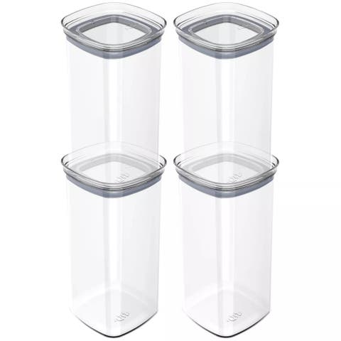 Airtight Clear Stackable Food Storage Container Set with Leak Proof Lid