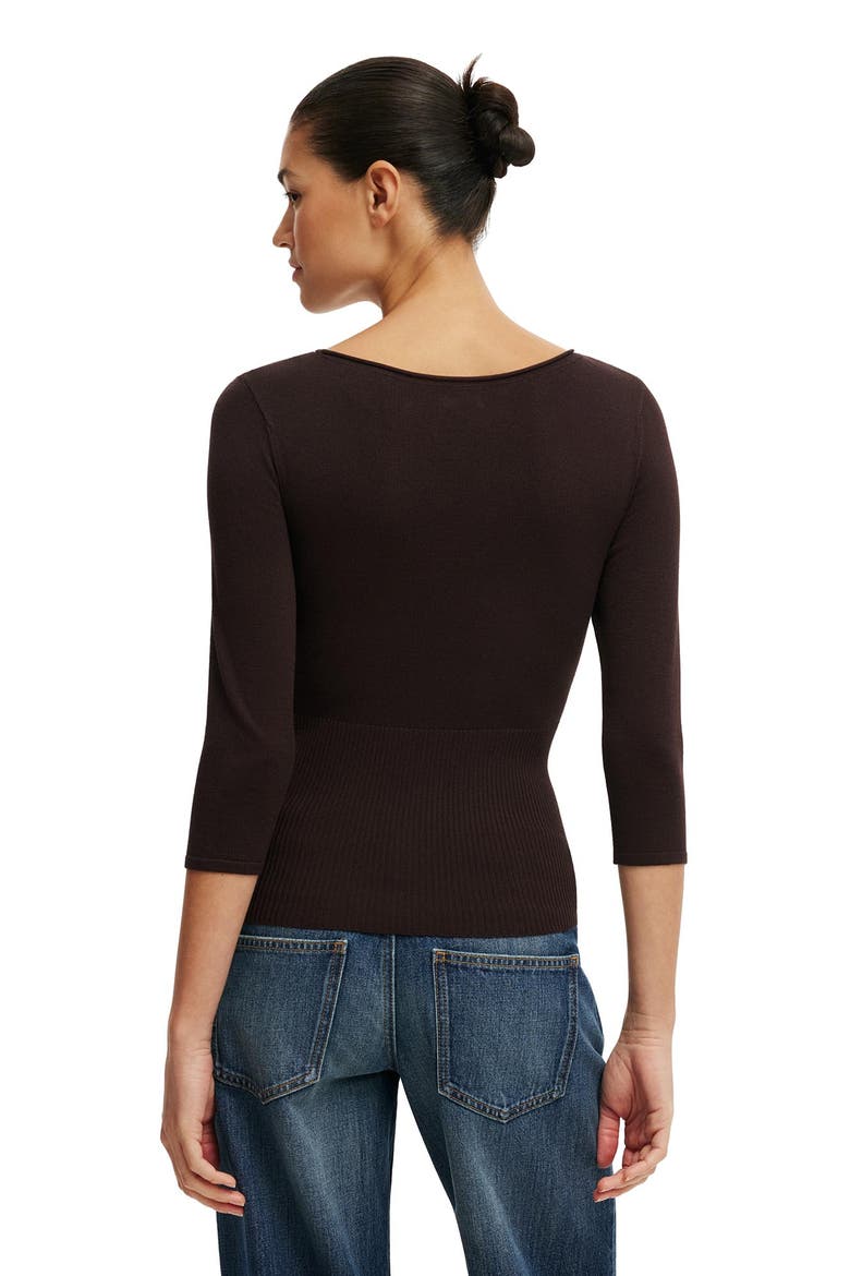 Women's Close Knit Boat Neck, Alternate, color, Dark Oak