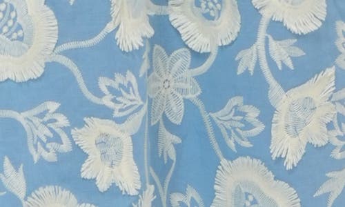Adelyn Rae Nori 3d Embroidered Cotton Midi A-line Dress In Blue