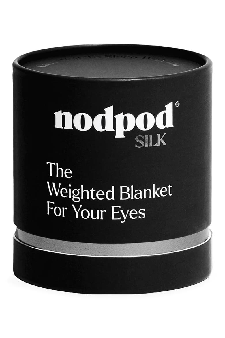 Silk & Velvet Weighted Sleep Mask, Main, color, NOIR