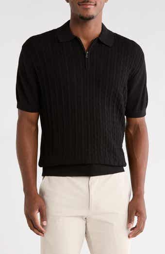 Alex Cotton Blend Quarter Zip Polo Sweater