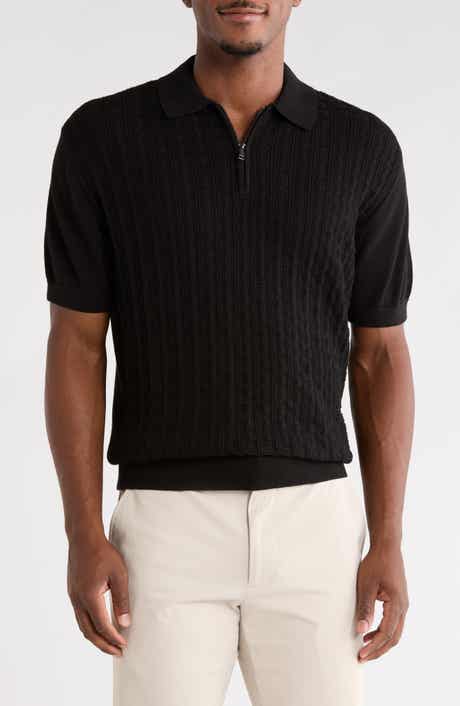 Alex Cotton Blend Quarter Zip Polo Sweater