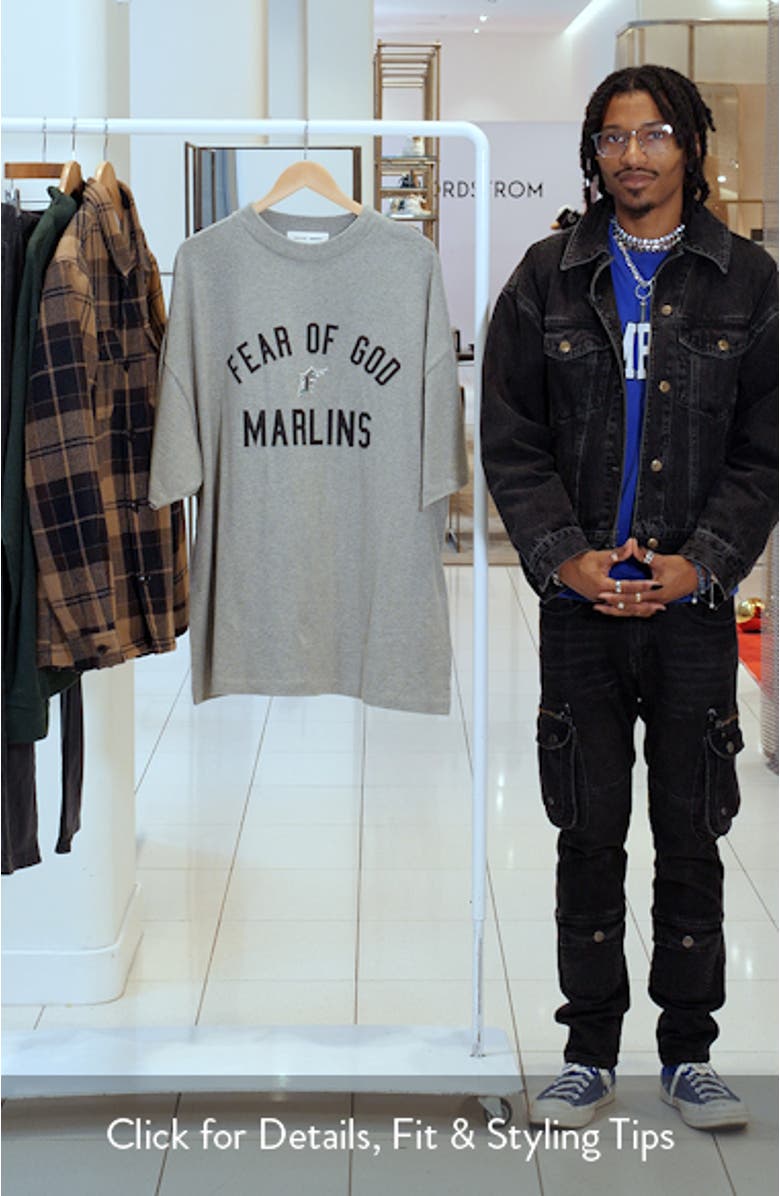 x MLB Marlins 90s Fit Graphic T-Shirt, sales video thumbnail