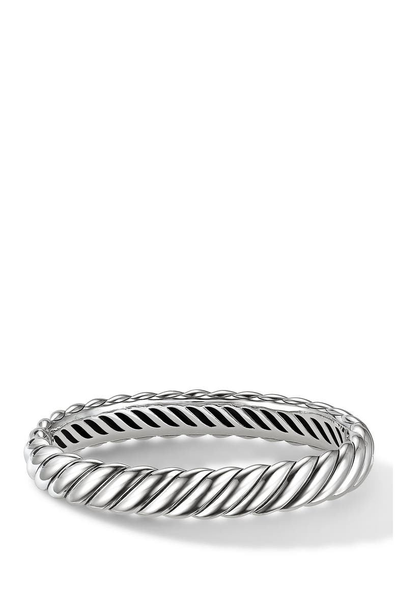 Sculpted Cable Bracelet, Main, color, SILVER