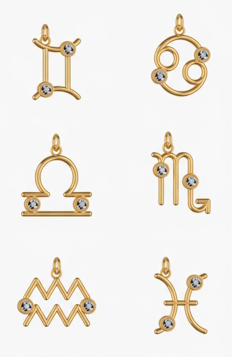 Oak & Luna Give Me a Sign Zodiac Name Necklace - Gold Vermeil, Alternate, color, Pisces