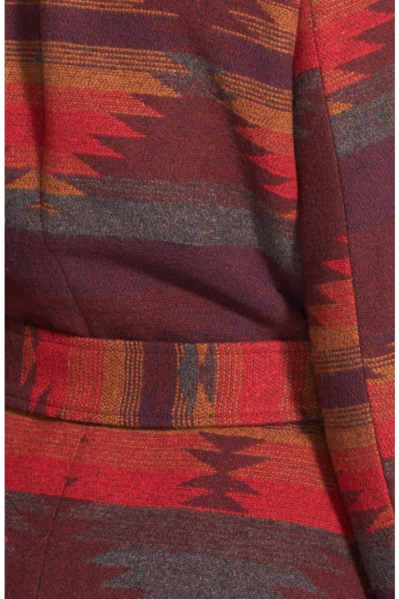 Blanket Wrap Coat, Alternate, color, RUBY AZTEC