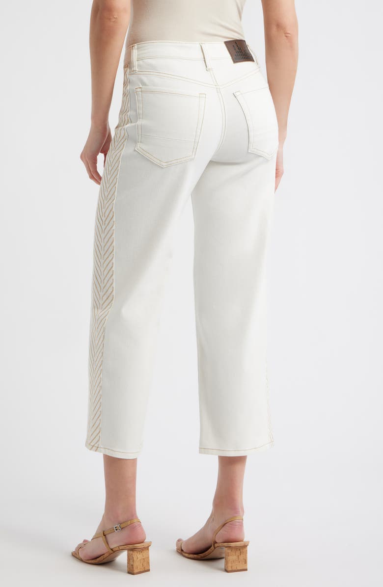 CITY BLUES Embroidered Straight Leg Crop Jeans, Alternate, color, Ivory