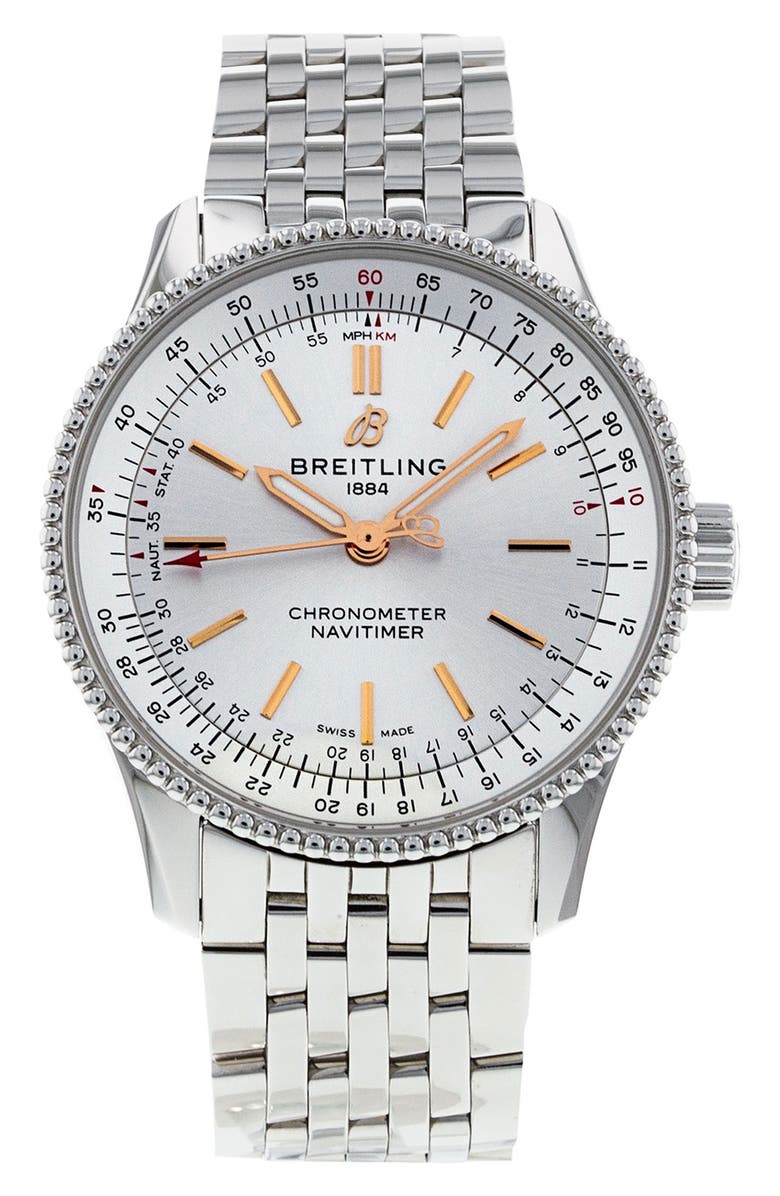 Watchfinder & Co. Breitling Preowned 2021 Navitimer Automatic 35 Bracelet Watch, Main, color,