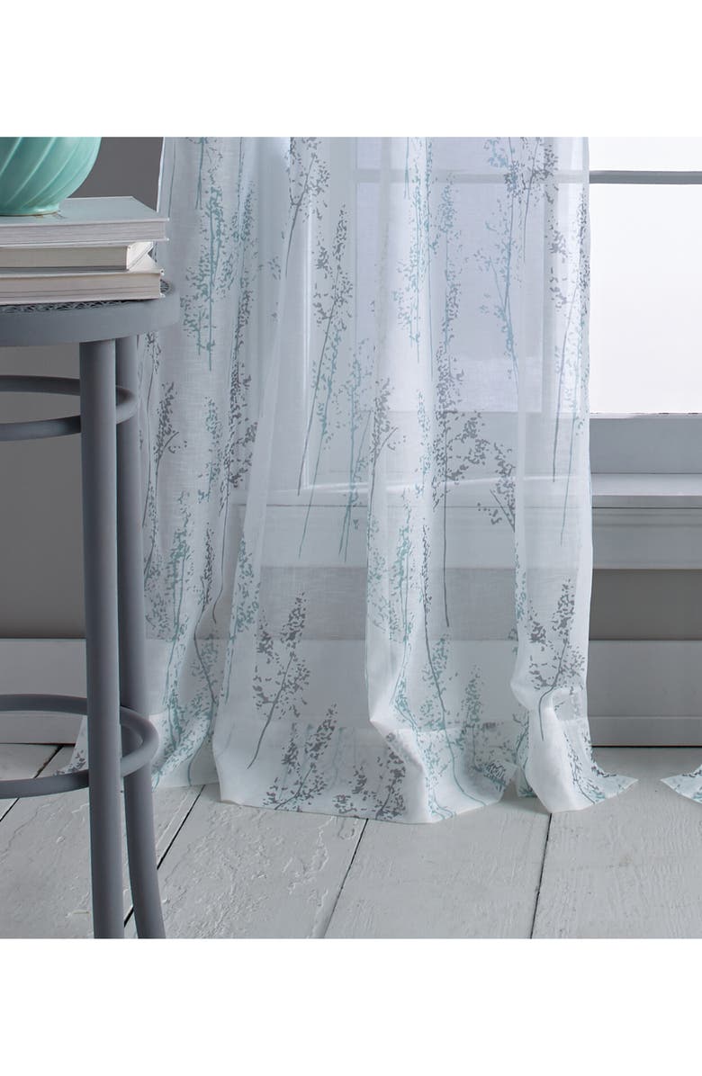DKNY Whisper Poletop Curtain Panel, Alternate, color, Aqua