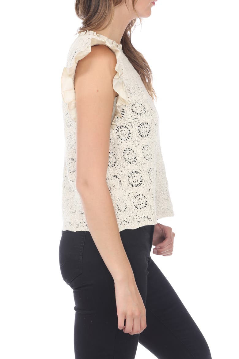 Openwork Cotton Top, Alternate, color, BEIGE