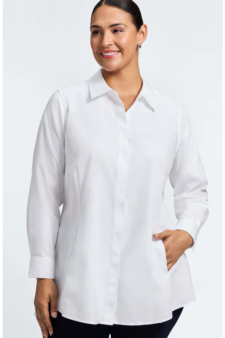 Cici Non-Iron Tunic Blouse, Alternate, color, WHITE