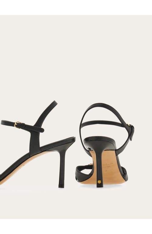 Ferragamo Strappy Sandal With New Vara Buckle In Nero