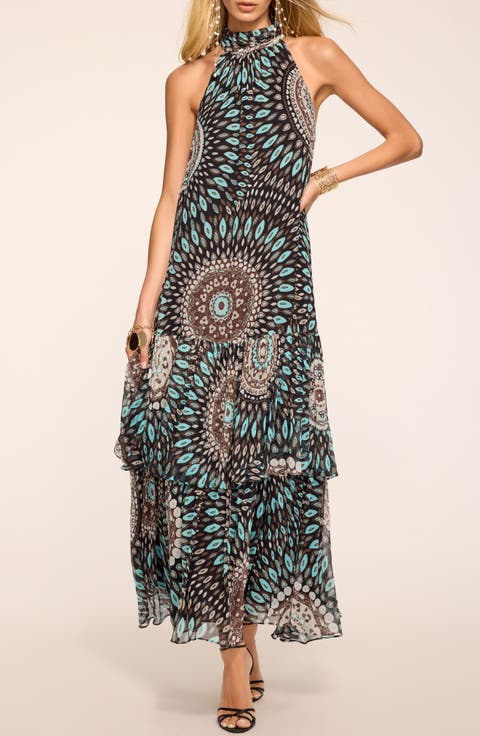 River Medallion Silk Maxi Dress