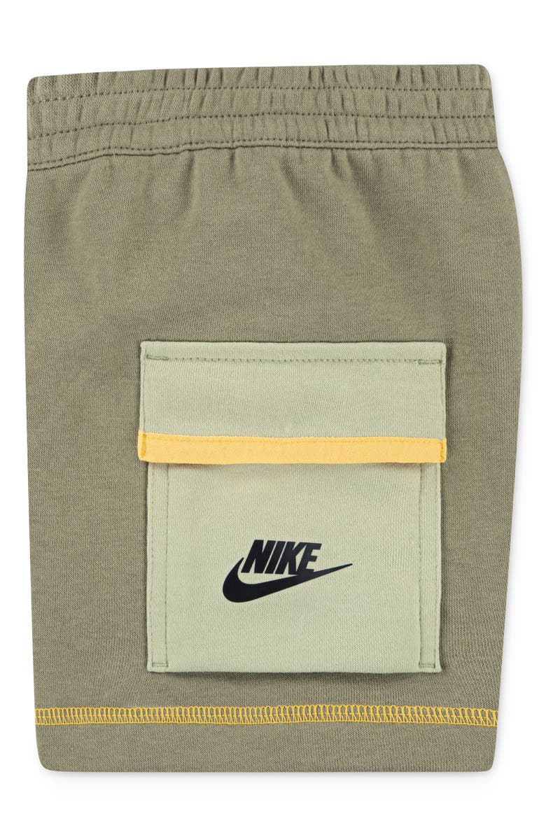 Nike Kids' Swoosh Graphic T-Shirt & Knit Cargo Shorts Set, Alternate, color, Neutral Olive