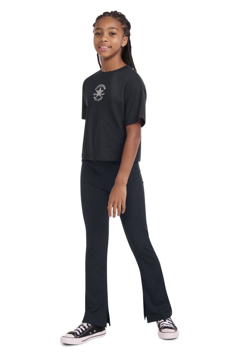 Converse Kids' Logo Boxy T-Shirt & Flared Leggings Set, Alternate, color, 