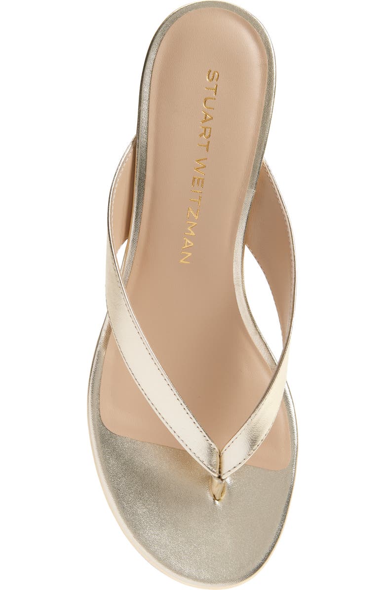 Stuart Weitzman Rio Kitten Heel Sandal, Alternate, color, Light Gold
