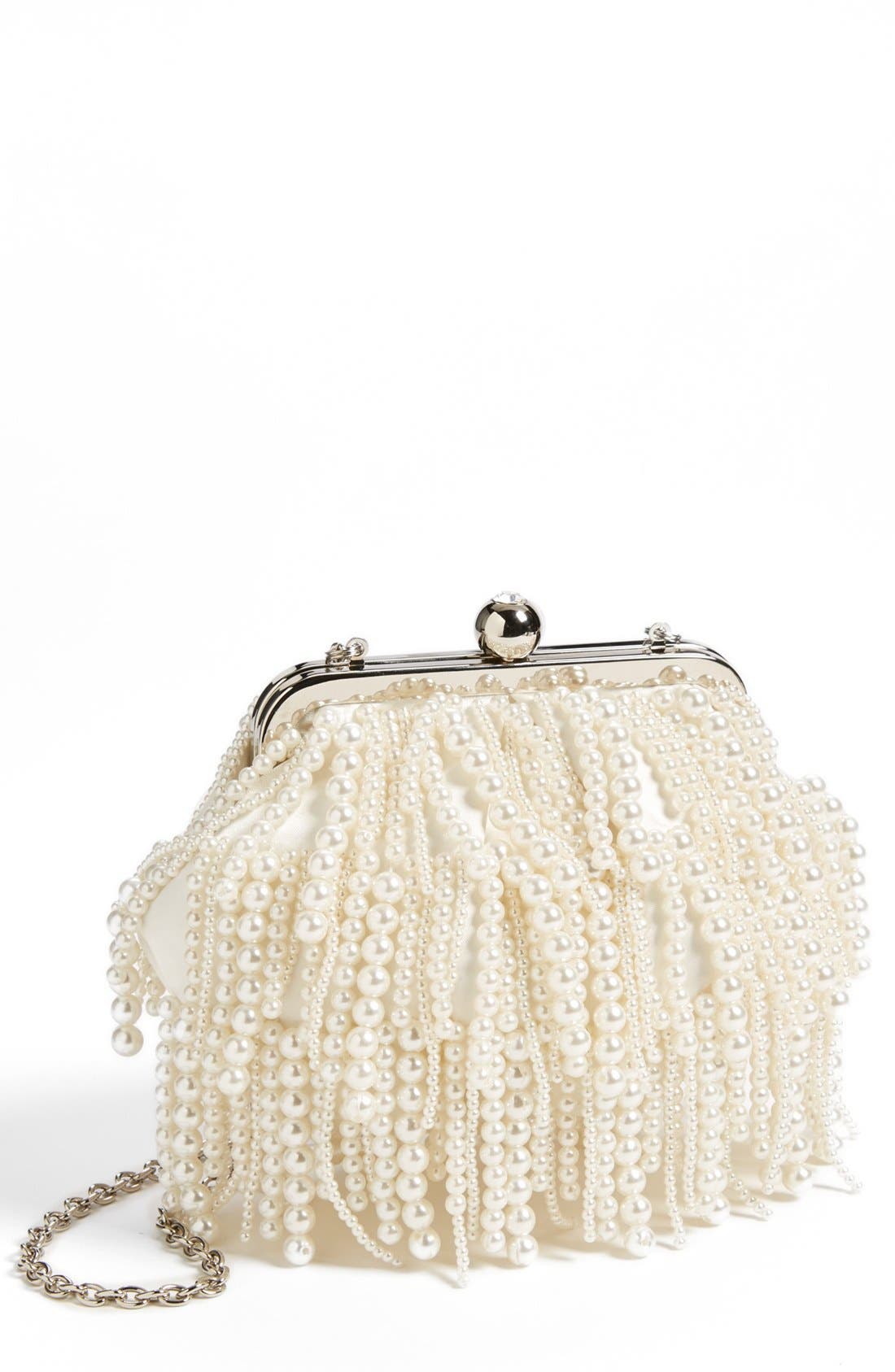 'Pearl' Clutch, Main, color, IVORY