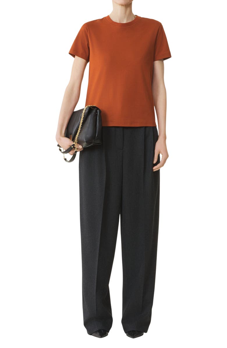 Lanvin Wide-Leg Flannel Pants, Main, color, Anthracite