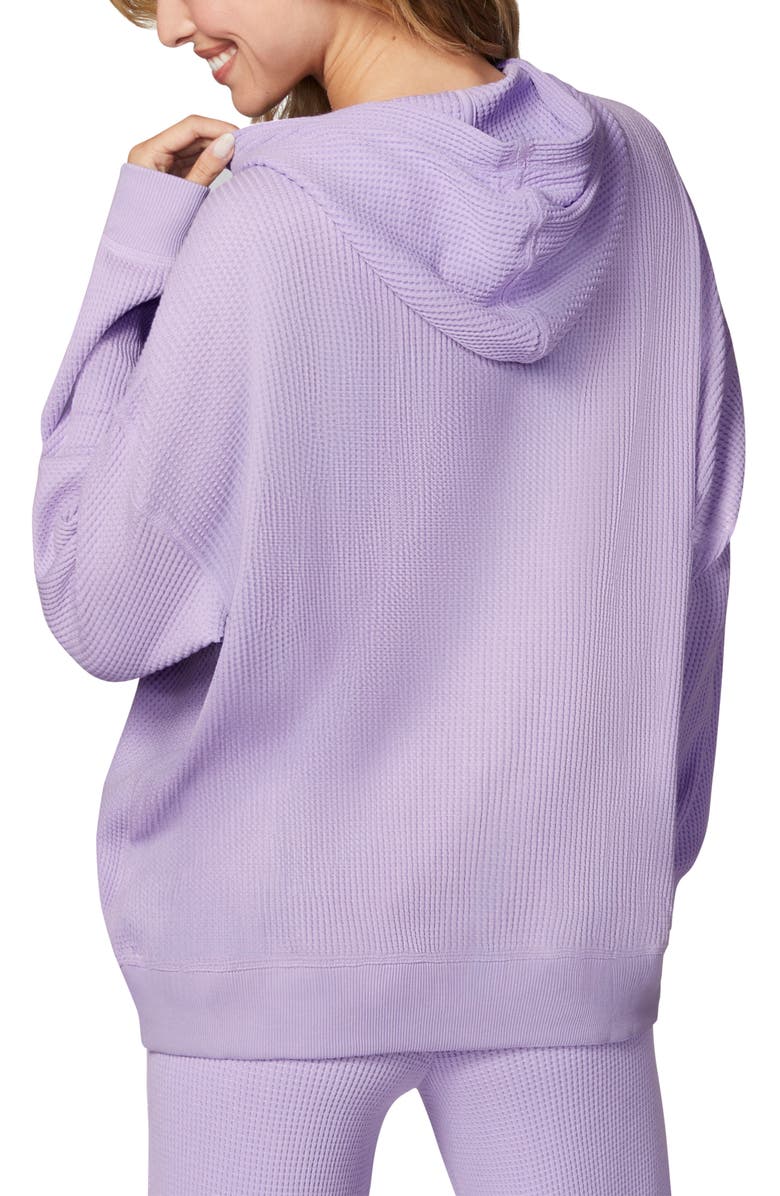 Florence by Mills Oversize Thermal Zip Hoodie, Alternate, color, Millie Lavender