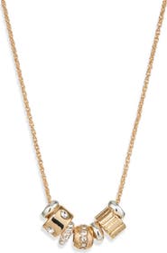 NORDSTROM RACK Stacked Pavé Charm Two-Tone Necklace