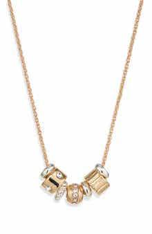 NORDSTROM RACK Stacked Pavé Charm Two-Tone Necklace