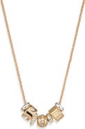 NORDSTROM RACK Stacked Pavé Charm Two-Tone Necklace