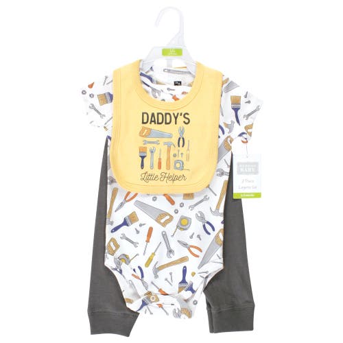Hudson Baby Cotton Bodysuit, Pant And Bib Set