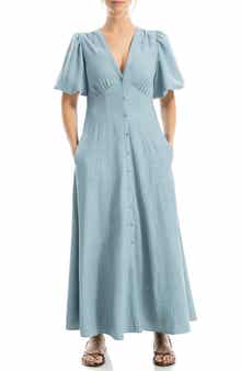 MAX STUDIO Bubble Sleeve Maxi Dress