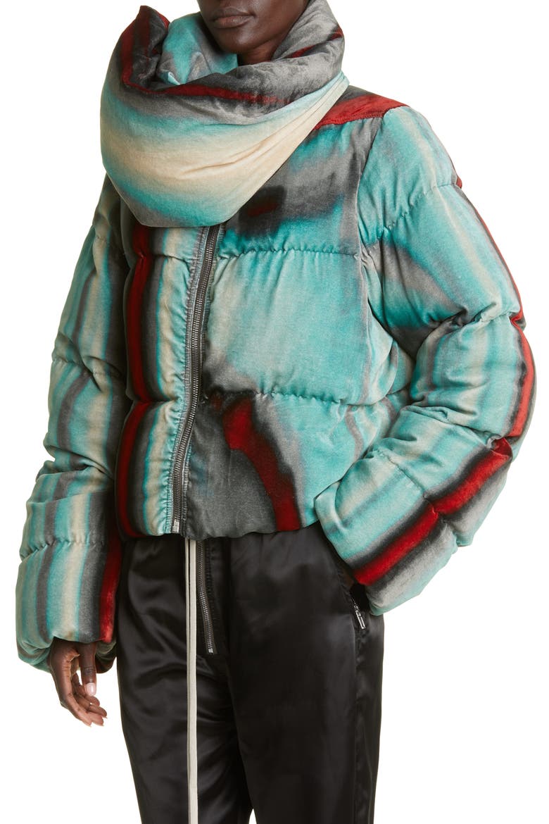 Funnel Neck Down Fill Puffer Jacket, Alternate, color, TEAL RED