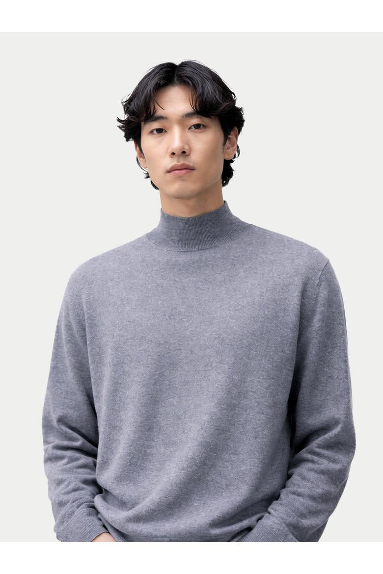 Timeless Mock Neck Cashmere Sweater, Main, color, dim gray
