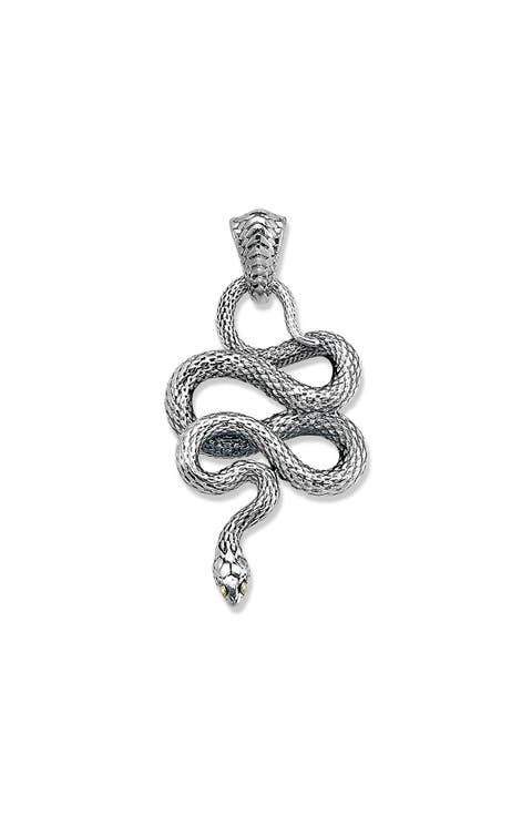 Sterling Silver & 18K Gold Snake Pendant