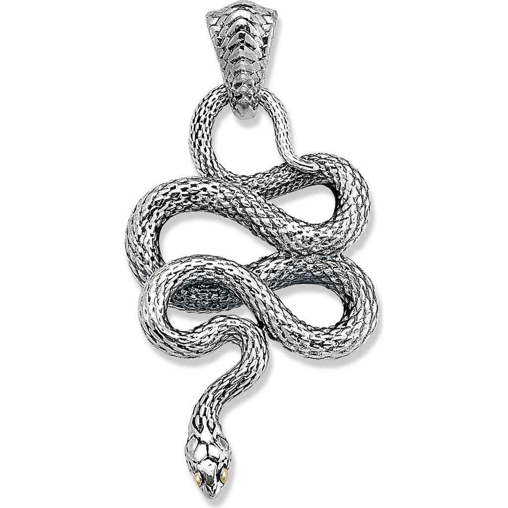 Samuel B. Sterling Silver & 18k Gold Snake Pendant In Silver