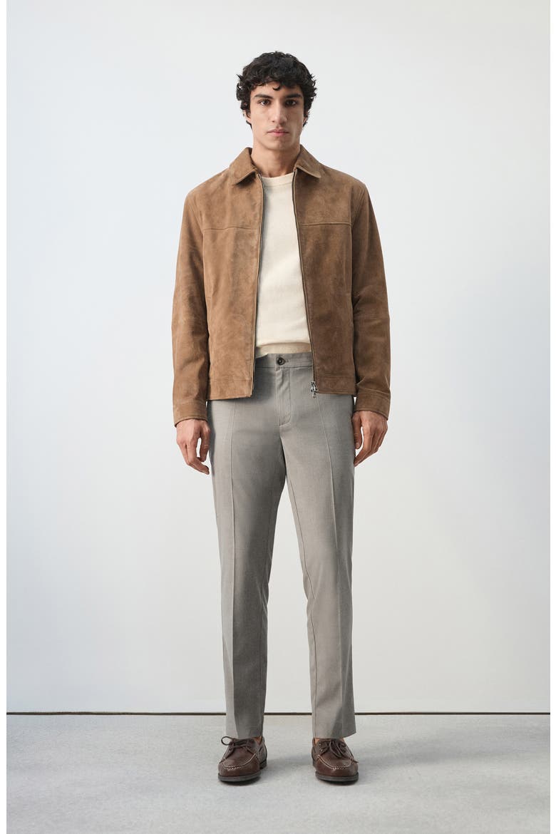 Slim Fit Pleat Front Pants, Alternate, color, BEIGE