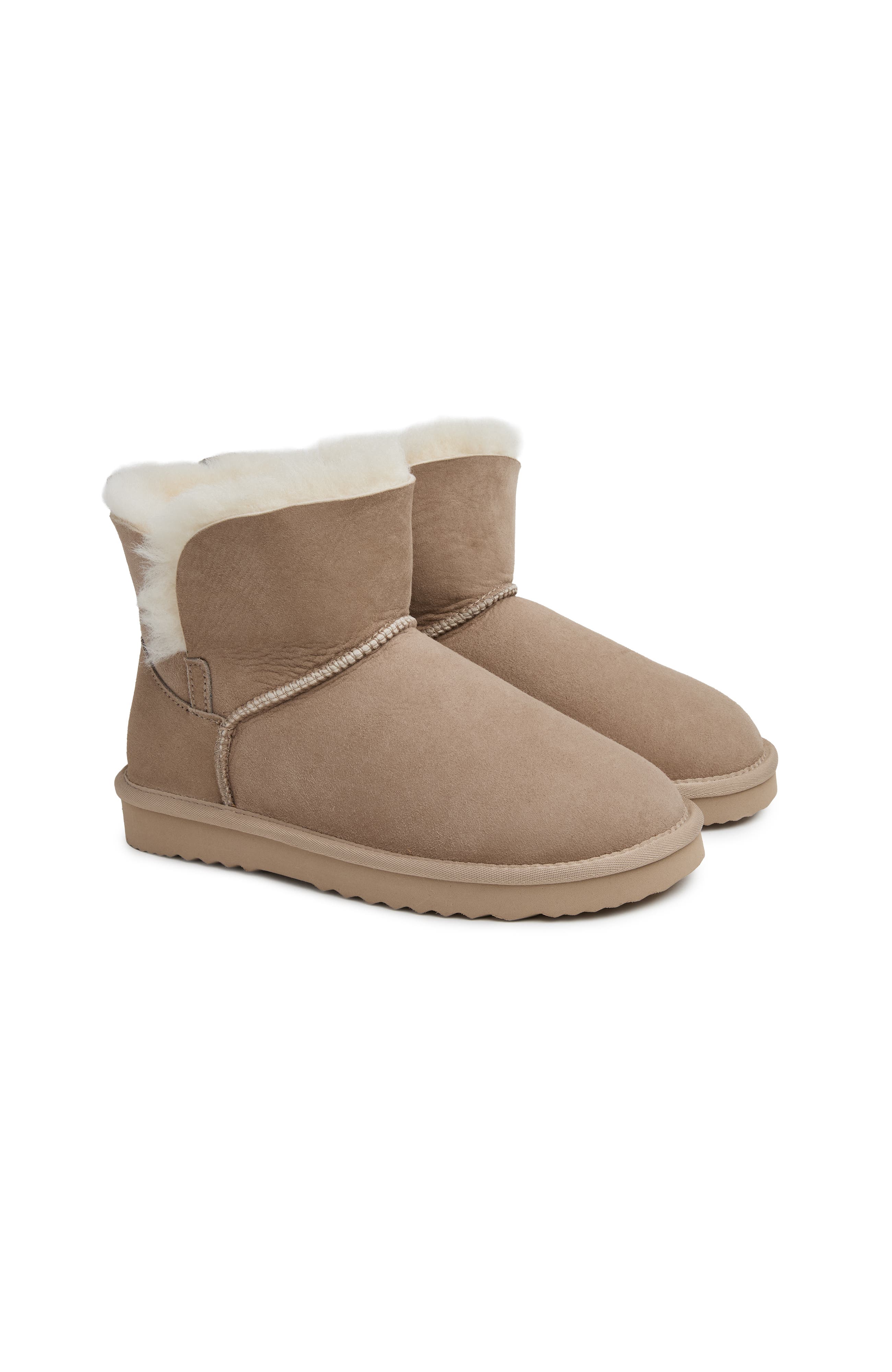 Studio Fur Trim Slipper Boot, Alternate, color, Camel