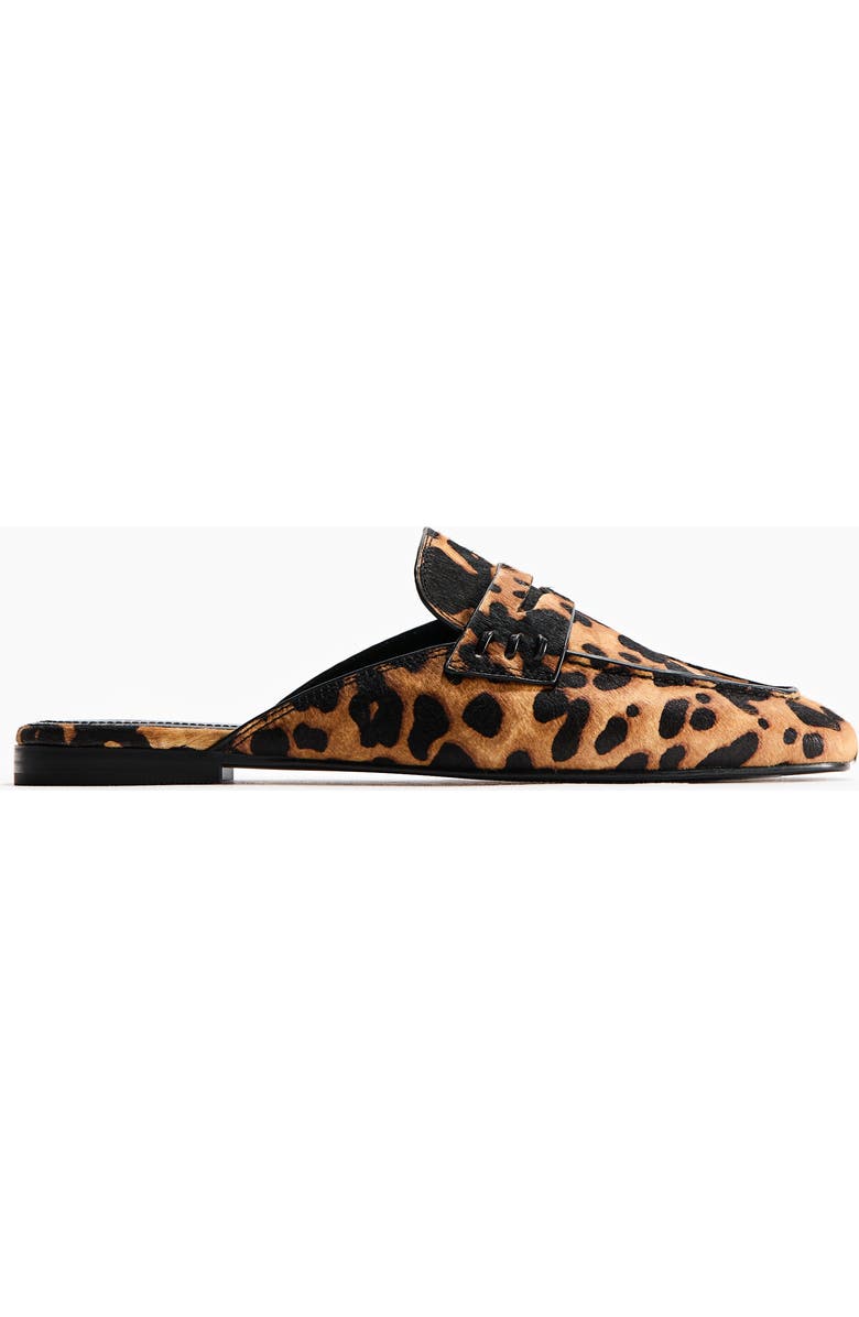 H&M Leather Loafer Mules, Main, color, Beige/Leopard Print