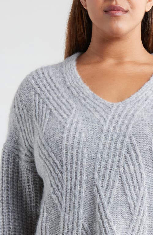 Nordstrom Alpaca Blend V-neck Sweater In Gray